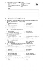 English worksheet: Invitation Test