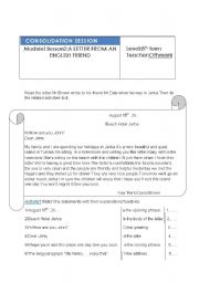English Worksheet: A letter from an English friend
