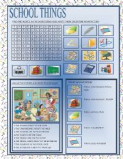 English Worksheet: SCHOOL THINGS