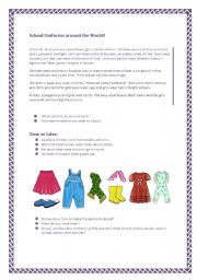 English Worksheet: School Uniforms around the World