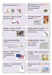 Conversation cards (5) MAMO CARDS..present perfect focus