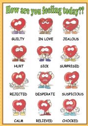 English Worksheet: Feelings - part 1 **editable**