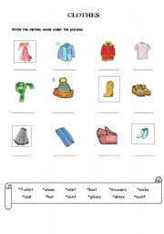 English worksheet: clothes