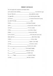 English Worksheet: present progressive