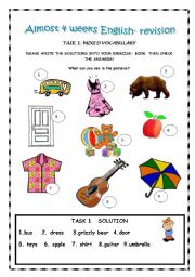 English Worksheet: Revision for real beginners 