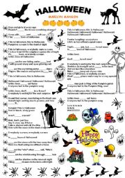 English Worksheet: This is Halloween Song Worksheet