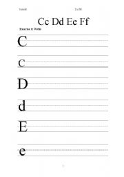 English worksheet: C D E F