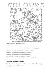 English Worksheet: Lttle dwarf