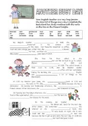 English Worksheet: Another busy day!