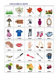 English Worksheet: ENGLISH in PICTURES (1st words)