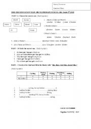 English Worksheet: Worksheet for 6th grade students