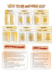 English Worksheet: personal information and descriptions
