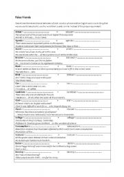 English Worksheet: False Friends