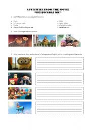 English Worksheet: worksheet about the movie 