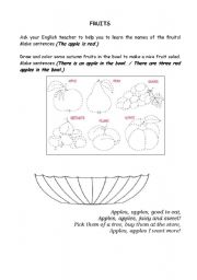 English Worksheet: Fruits