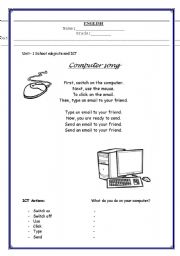 English worksheet: Computer song