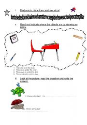 English Worksheet: Prepositions Of Place (IN, ON, UNDER)