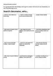 English Worksheet: interview after the holidays