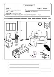 English Worksheet: Prepositions of place