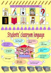 English Worksheet: Studentsclassroom language