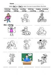 English Worksheet: Actions 
