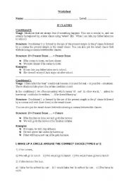 English Worksheet: If Clauses (Type 0 and 1)