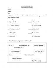 English worksheet: 1 CONDITIONAL TEST