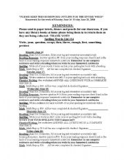 English Worksheet: homework sheet 