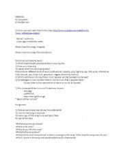 English Worksheet: Music in the ESL classroom