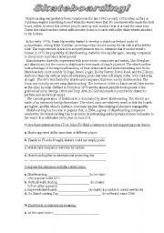 English Worksheet: Skateboarding