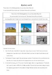 English Worksheet: mystery world