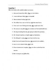 English Worksheet: Personal Pronoun