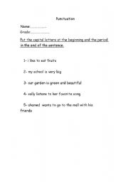 English Worksheet: Punctuation