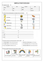 English Worksheet: SIMPLE PAST FOR KIDS