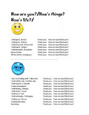 English Worksheet: How are you?