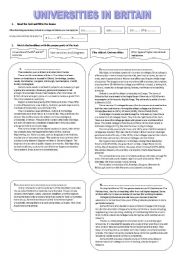 English Worksheet: Universities in Britain