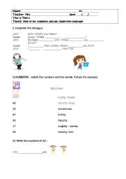 english worksheets test 1 year 5 or 6