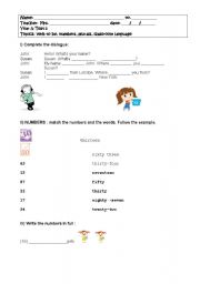 English worksheet: Test 1 year 5 or 6