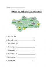 English worksheet: Weather in Andalusia