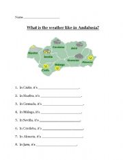 English Worksheet: Weather in Andalusia