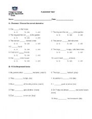 English worksheet: Placement Tests