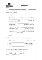English worksheet: Placement Tests