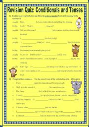 English Worksheet: Revision Quiz - Conditionals and Tenses