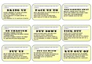 English Worksheet: PHRASAL VERBS CARDS