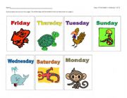 English Worksheet: Days of the Week in Order