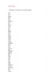 English worksheet: Basic Adjectives
