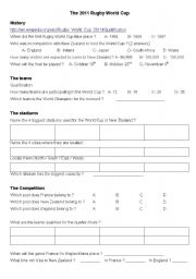 English worksheet: 2011 Rugby World Cup