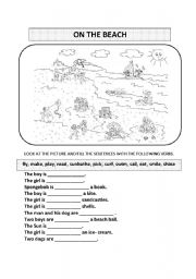 English Worksheet: On the Beach