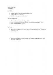 English worksheet: Last friday night project