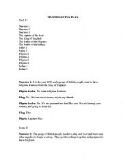 English worksheet: The Thanksgiving Play